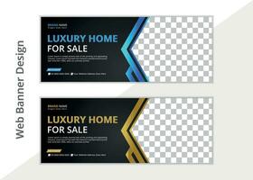 Elegant and simple web banner design layout vector