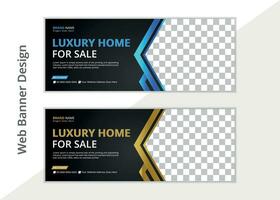 Elegant and simple web banner design layout vector