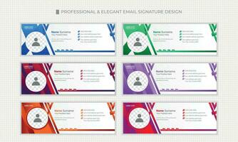 Professional and simple email signature design vector layout