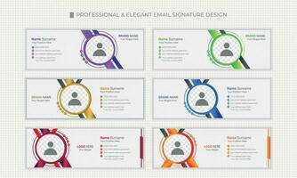 Elegant and simple email signature design layout vector