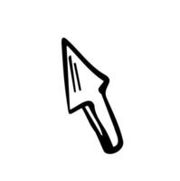 Handdrawn doodle click arrow icon. Hand drawn black sketch. Sign symbol. Decoration element. White background. Isolated. Flat design. Vector illustration.