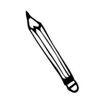 Vector doodle pencil. Isolated on white background