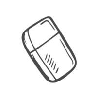 Vector image of an eraser for erasing a pencil. Black outline, doodle.  Logo. School supplies for drawing. 24202840 Vector Art at Vecteezy