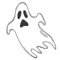 ghost doodle icon. Vector line sketch. Halloween concept