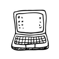 Doodle laptop icon in vector. Hand drawn laptop icon. Doodle computer icon. Hand drawn computer icon. vector