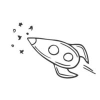 doodle icon sketch of rocket. vector illustration