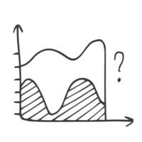 Doodle business chart sketch. growth analysis icon. business graph in vector