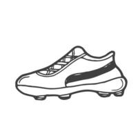 Deportes Zapatos contorno en vector forma. pie vestir contorno en blanco antecedentes.