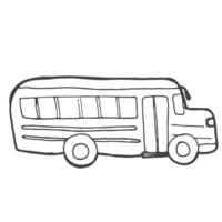 School bus icon. Outlined on white background. vector