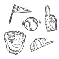 baseball doodle isolated on white background vector