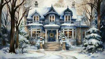 Christmas New Year holiday beautiful winter home decorations, background photo