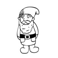 Garden gnome Hand drawn, vector illustration. Hand drawn dwarf