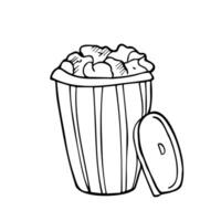 Doodle Trash Can Icon. Garbage bucket vector sketch