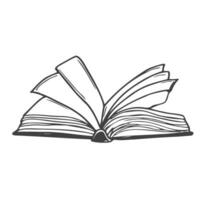 open book sketch in doodle style.line sketch of a book. book icon vector