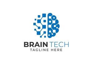 brain logo suitable for technology logo design. brain tech vector logo template. Artificial intelligence logo