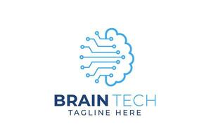 brain logo suitable for technology logo design. brain tech vector logo template. Artificial intelligence logo