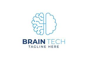 brain logo suitable for technology logo design. brain tech vector logo template. Artificial intelligence logo