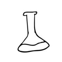Erlenmeyer flask vector doodle. Conical flask icon.