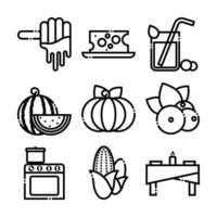 Vector Set of Thanksgiving Event Line Elements Pack