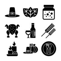 Vector Set of Thanksgiving Event Glyph Elements Pack