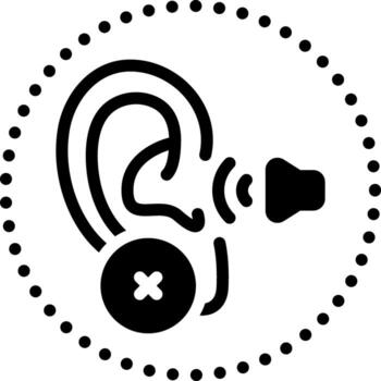 solid icon for deaf vector
