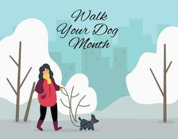 Walk Your Dog Month. vector