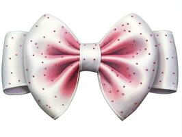 Watercolor ultra realistic Christmas glitter bow on white background AI Generative photo