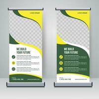 rollup corporativo o plantilla de diseño de banner x vector