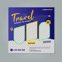 Travel Tours banner template vector