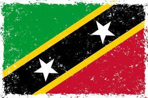 Santo kitts y nevis bandera grunge afligido estilo vector