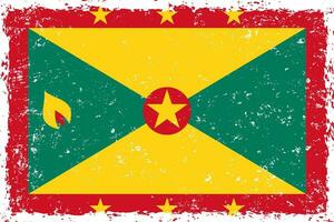 Grenada flag grunge distressed style vector