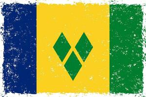 Saint vincent and the grenadines flag grunge distressed style vector