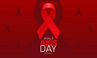 Aids Awareness Month  Campaign with Red Ribbon. World Aids Day Concept Banner Background vector