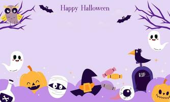 Cute Happy Halloween Copy Space Banner Background vector