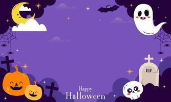 Cute Happy Halloween Copy Space Banner Background vector