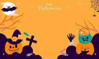 Cute Happy Halloween Copy Space Banner Background vector