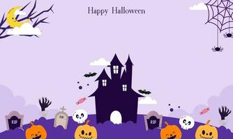 Cute Happy Halloween Copy Space Banner Background vector