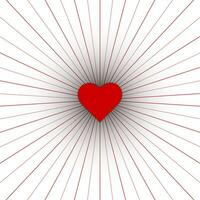 Red swirling pattern background. Vortex starburst spiral twirl square with red heart. Helix rotation rays. Converging scalable stripes. Vector illustration