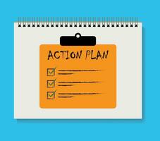 Vector action plan clipboard icon design, board goal checklist icon.