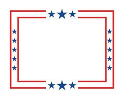 American flag square frame banner vector. vector