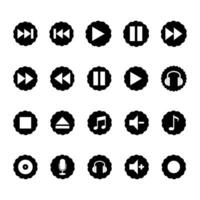 Media player collection, video player icon set vector. vector