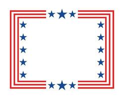 American flag square frame banner vector. vector