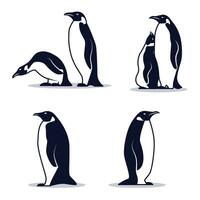 Penguin in silhouette vector