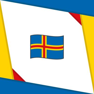 Aland Islands Flag Abstract Background Design Template. Aland Islands Independence Day Banner Social Media Post. Aland Islands Independence Day