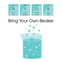 BYOB Bring Your Own Beaker fun with science vector illustration graphic