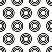 Black circles on white background. Abstract seamless vector pattern.