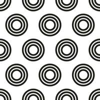 Black circles on white background. Abstract seamless vector pattern.