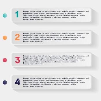 la plantilla de diseño infográfico se puede utilizar para el diseño del flujo de trabajo, el diagrama, las opciones numéricas y el diseño web. concepto de negocio infográfico con 4 opciones, partes, pasos o procesos. fondo abstracto. vector