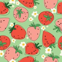 Seamless patterns with strawberry. Vector abstract design for paper, cover, fabric