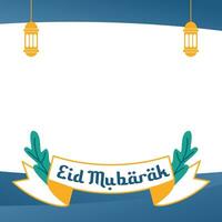 social medios de comunicación modelo diseño Ramadán y eid Mubarak plano vector ilustración.